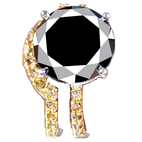 Stunning 6.35CT Black Moissanite 925 Sterling Silver Bridal Ring Set - Picture 1 of 6